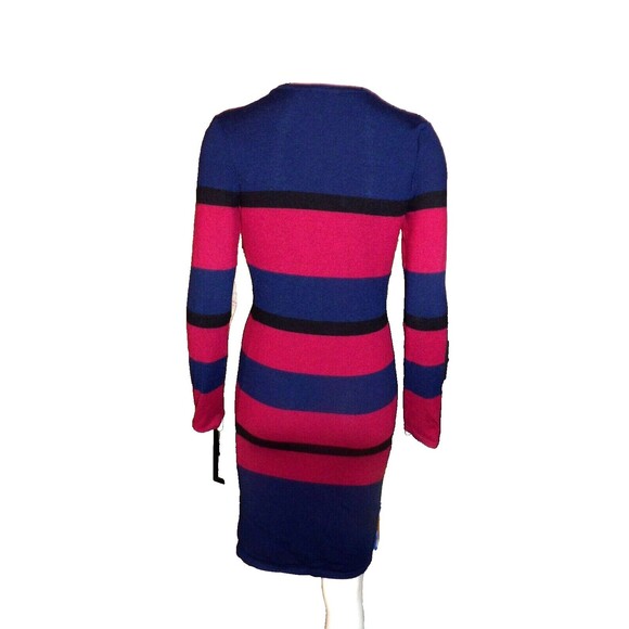 BCBGeneration Sweater Dress Striped Navy & Burgundy Size T Med Long Sleeve BCBG - Picture 4 of 8